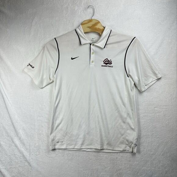 Nike Dri Fit Polo Men’s Size Large Shirt White Montana Griz Football MT - Picture 1 of 16